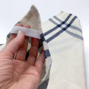 Navy striped border dish towel - set of 2