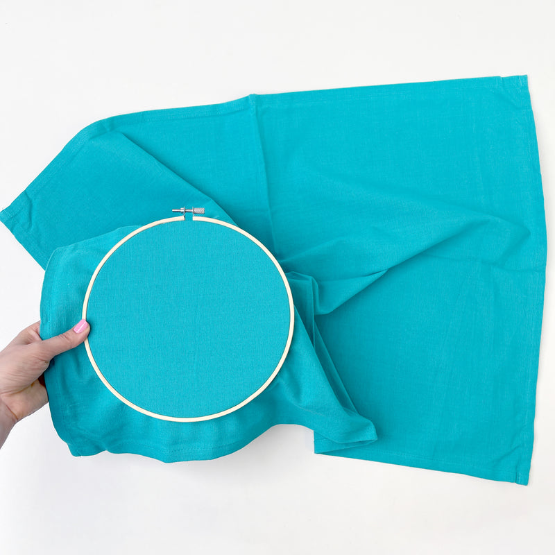 Teal cotton tea towels - set of 2
