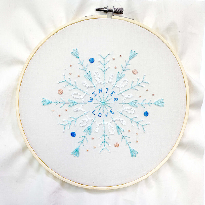 Winter Love Snowflake embroidery kit