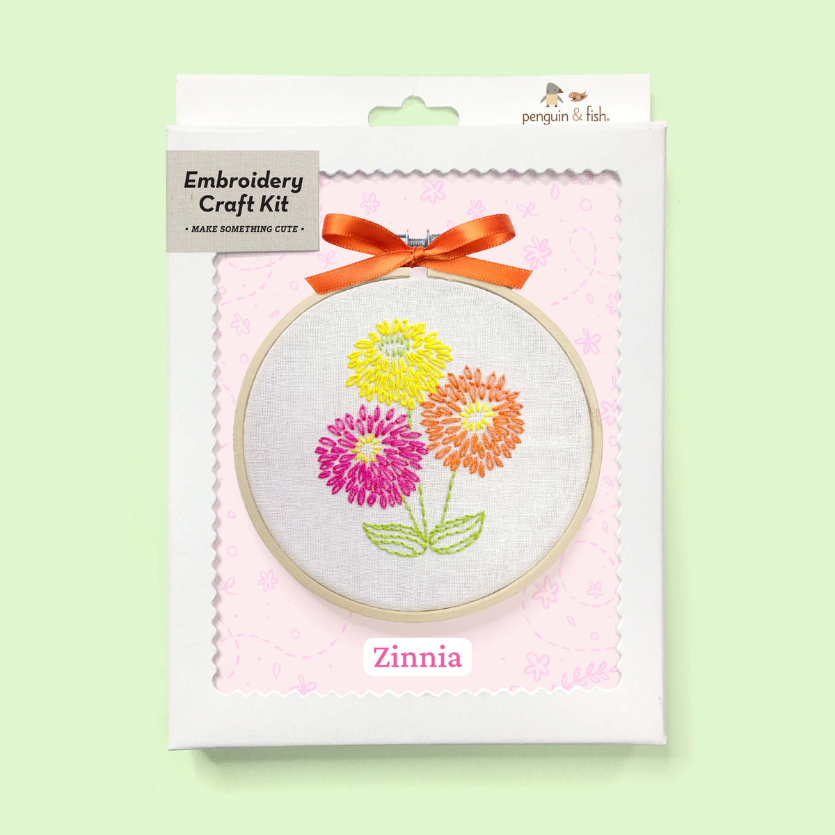 Zinnia embroidery kit