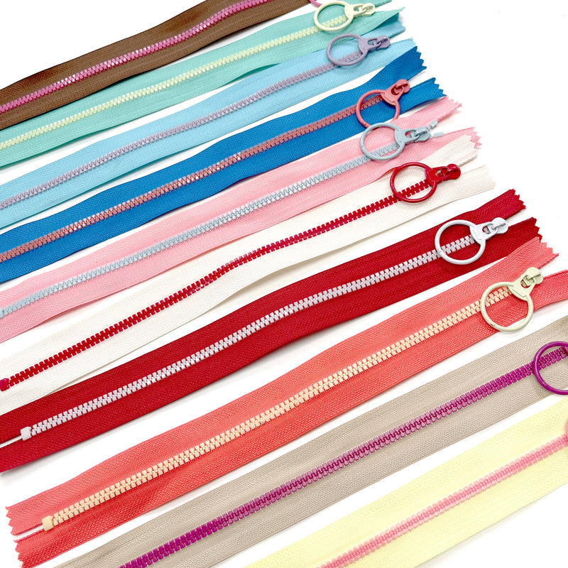 9" Zipper - Multicolor round zipper pull